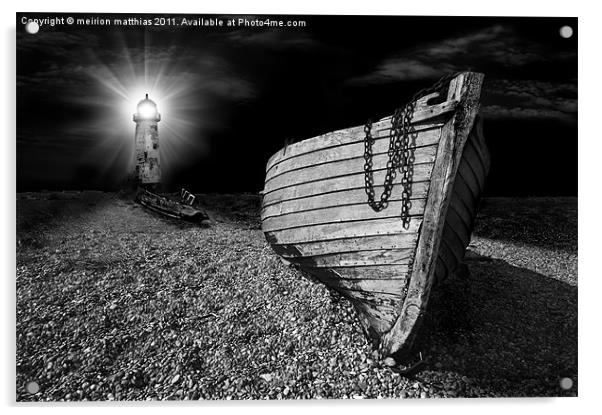 fishing boat graveyard after dark Acrylic by meirion matthias