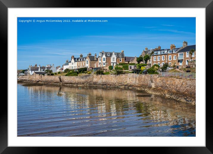 Houses on the seafront at Elie, East Neuk of Fife Framed Mounted Print by Angus McComiskey