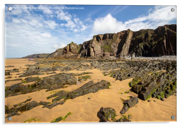 Majestic Cornish Coastline Acrylic by Derek Daniel