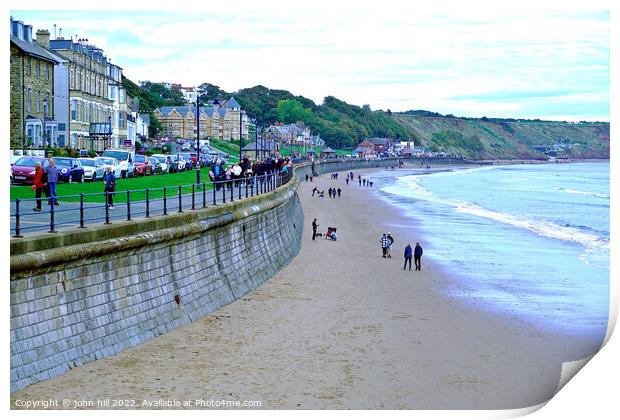 Filey seafront in Setember Print by john hill