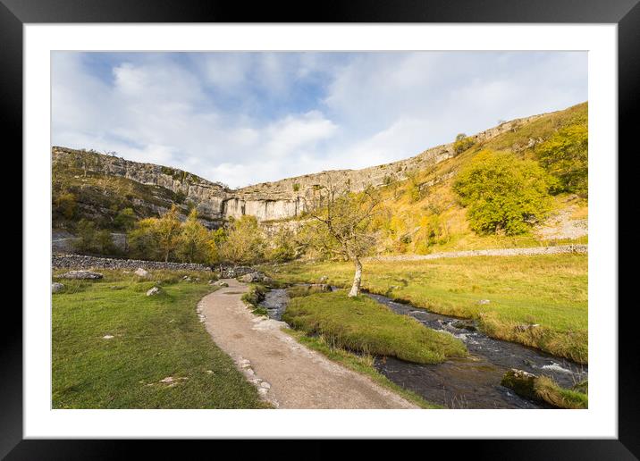 Malham Cove in sunlight Framed Mounted Print by Jason Wells