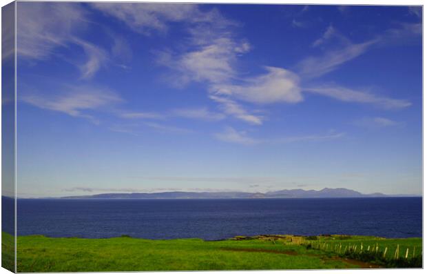 South Ayrshire view of  picturesque Isle of Arran Canvas Print by Allan Durward Photography