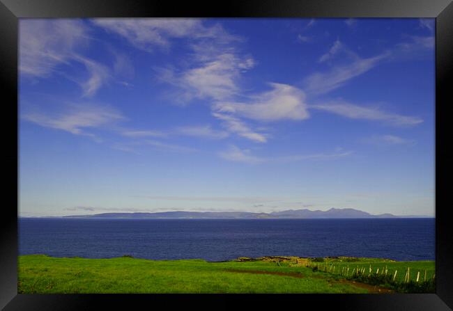 South Ayrshire view of  picturesque Isle of Arran Framed Print by Allan Durward Photography
