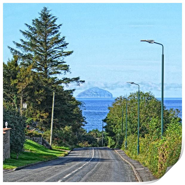 Ailsa Craig viewed from Fisherton Dunure Print by Allan Durward Photography