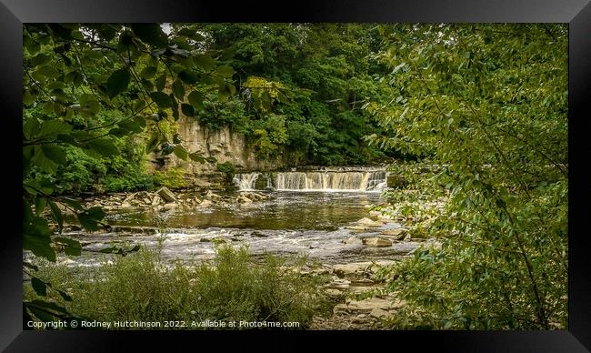 Majestic River Swale Waterfalls Framed Print by Rodney Hutchinson