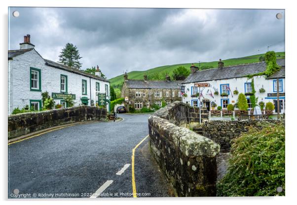 Historic Pubs of Kettlewell Acrylic by Rodney Hutchinson