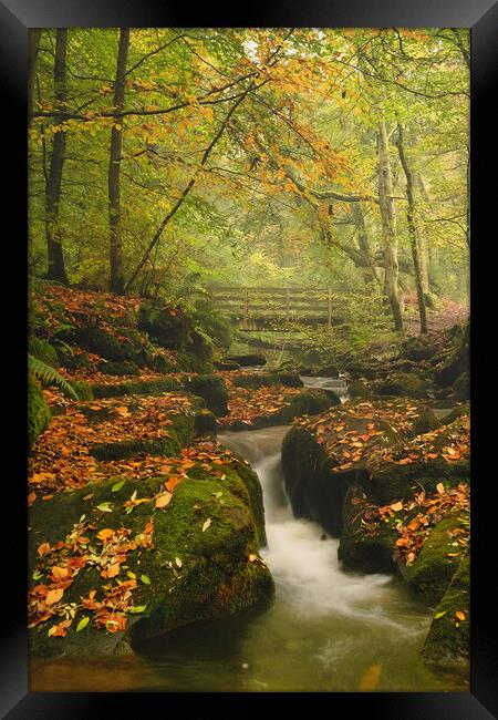 Water Falls at Nant Mill Framed Print by Liam Neon