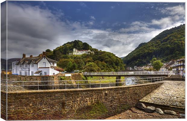 Lynmouth from the harbour Canvas Print by Mike Gorton