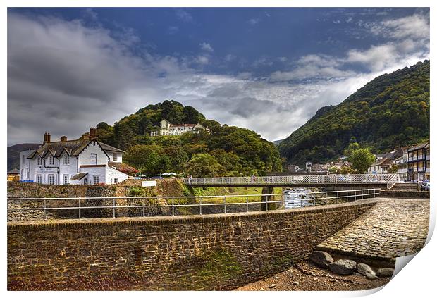 Lynmouth from the harbour Print by Mike Gorton