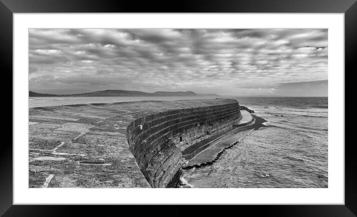 The Cobb in mono.  Framed Mounted Print by Mark Godden