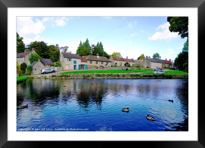 Village duck pond, Tissington, Derbyshire. Framed Mounted Print by john hill