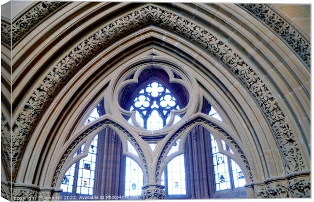 Cathedral architecture Southwell Nottinghamshire Canvas Print by john hill