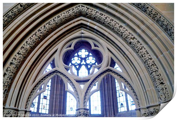 Cathedral architecture Southwell Nottinghamshire Print by john hill