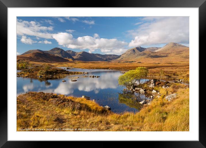 Blackmount, Rannoch Moor Autumn Reflections, Scotl Framed Mounted Print by Barbara Jones