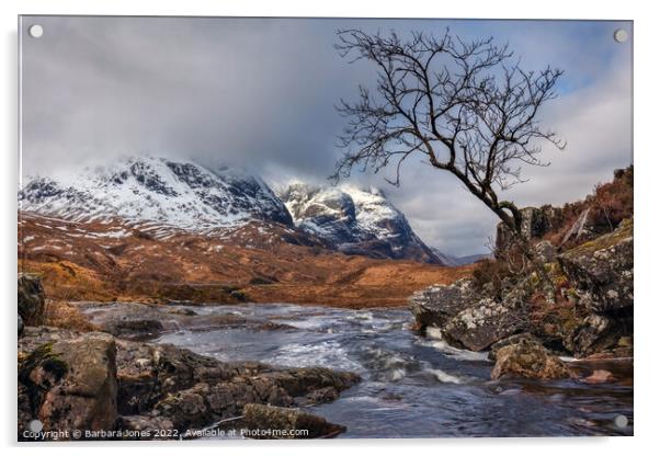Glen Coe, Three Sisters View, Scotland. Acrylic by Barbara Jones