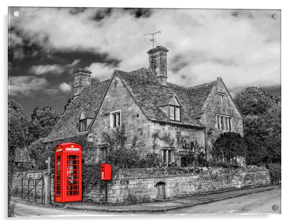 Cotswolds Stanton Phone Box Acrylic by Zenith Photography