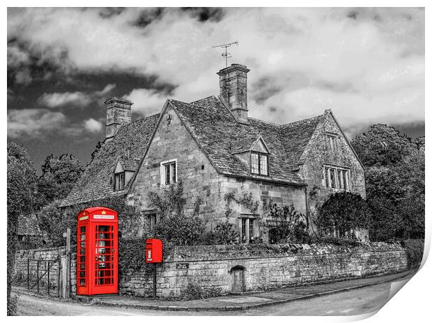 Cotswolds Stanton Phone Box Print by Zenith Photography