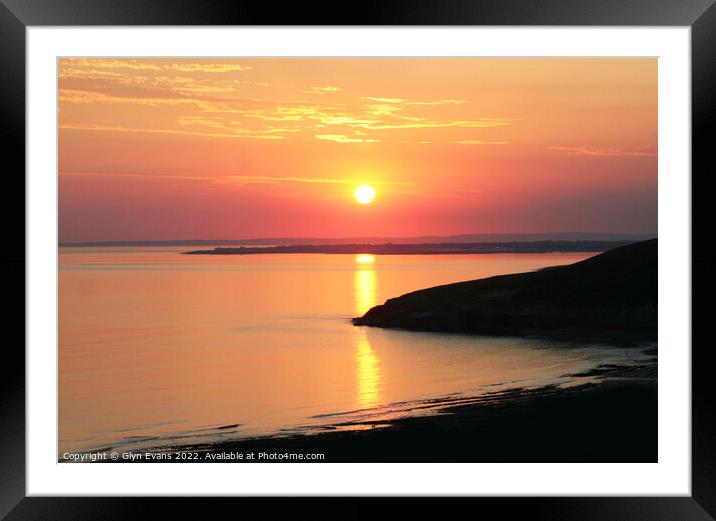 Sunset at Dunraven Bay Framed Mounted Print by Glyn Evans