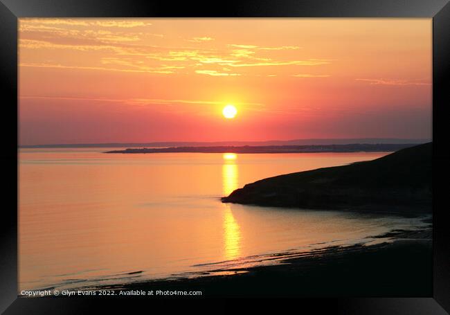 Sunset at Dunraven Bay Framed Print by Glyn Evans