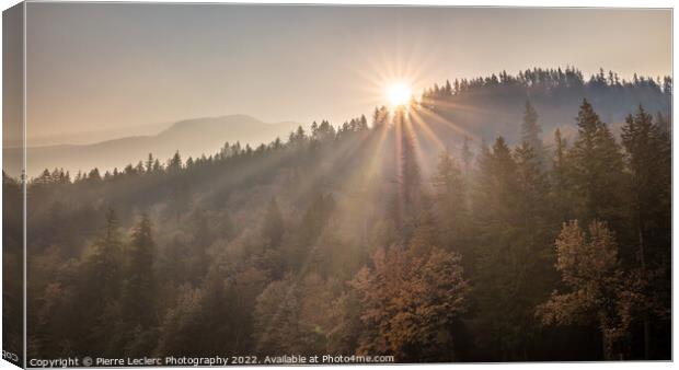 Sun Rising over Smoky Mountains Canvas Print by Pierre Leclerc Photography