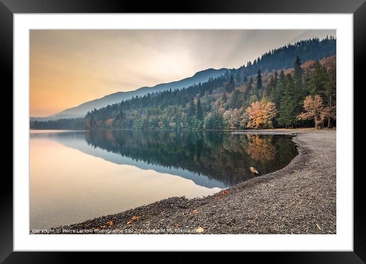 Smoky Autumn Shoreline Framed Mounted Print by Pierre Leclerc Photography