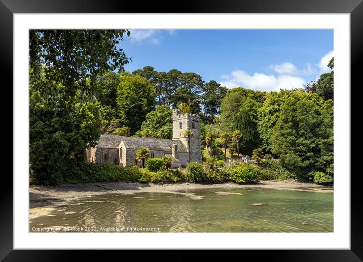 St Just in Roseland Church, Cornwall, Uk Framed Mounted Print by Jim Monk