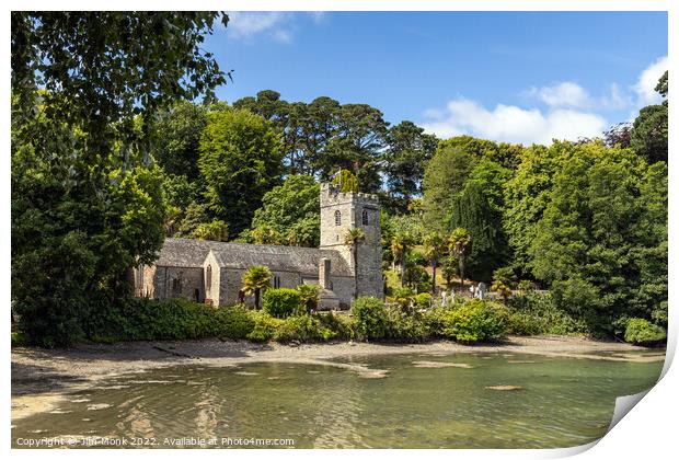 St Just in Roseland Church, Cornwall, Uk Print by Jim Monk