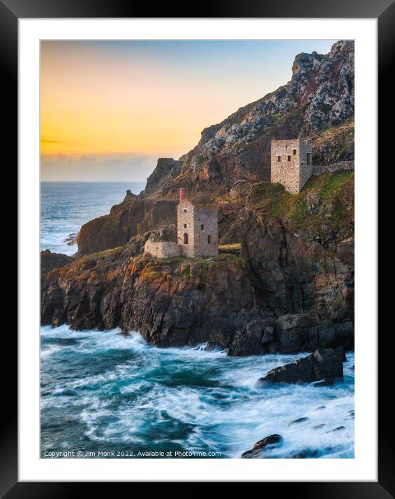 Botallack Mine Sunset, Cornwall Framed Mounted Print by Jim Monk