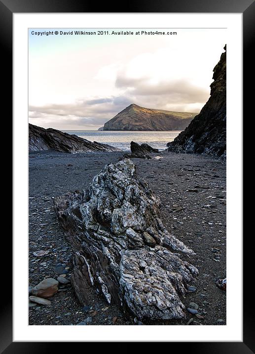 Little Hangman Cliff. Framed Mounted Print by Dave Wilkinson North Devon Ph