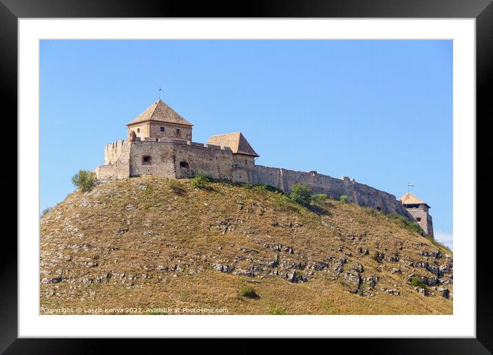 Sumeg Castle on top of the castle hill Framed Mounted Print by Laszlo Konya
