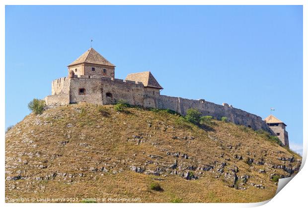 Sumeg Castle on top of the castle hill Print by Laszlo Konya