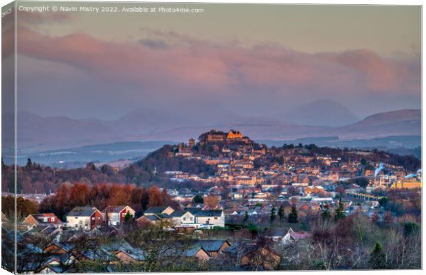 View of Stirling at sunrise  Canvas Print by Navin Mistry
