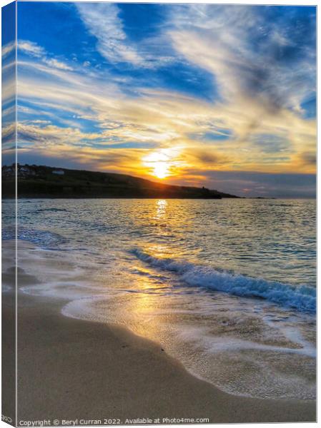 Enchanting Sunset in St Ives Canvas Print by Beryl Curran