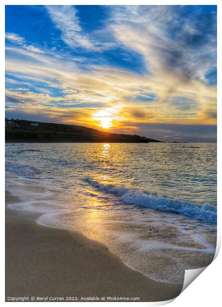 Enchanting Sunset in St Ives Print by Beryl Curran