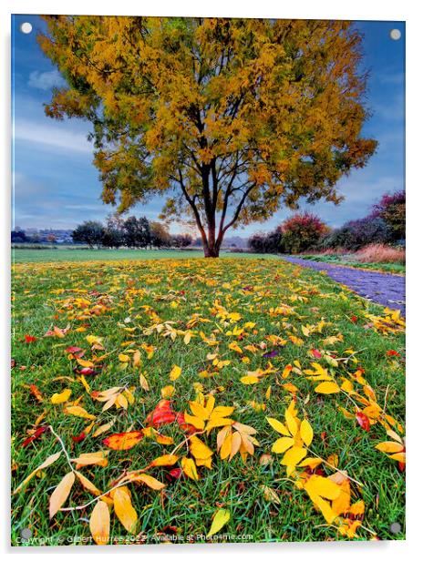 Autumn's Palette in Benfleet Park Essex Acrylic by Gilbert Hurree
