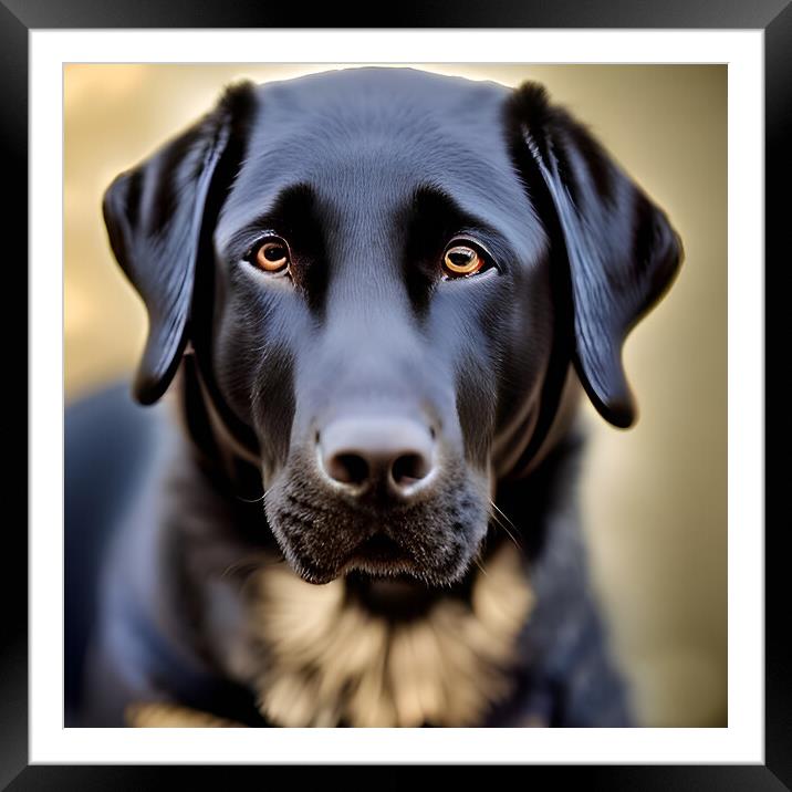 Black Lab Framed Mounted Print by Picture Wizard