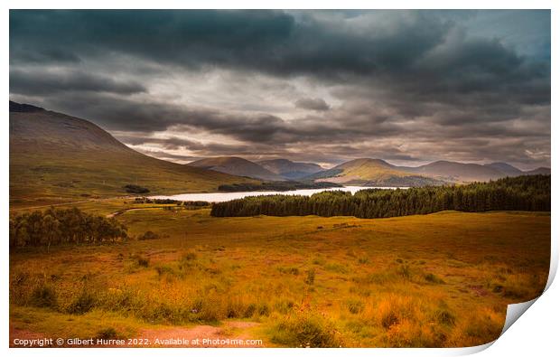 Scotland's Serene Loch Tulla Vista Print by Gilbert Hurree