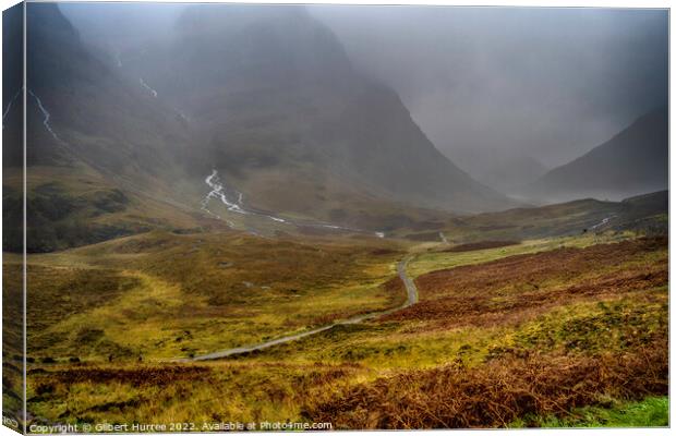 Enigmatic Foggy Embrace of Glen Coe Canvas Print by Gilbert Hurree