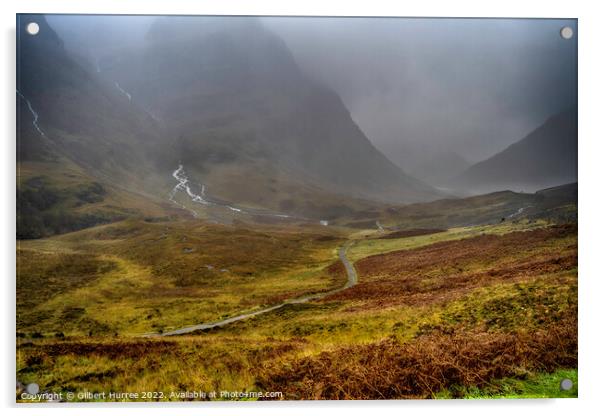 Enigmatic Foggy Embrace of Glen Coe Acrylic by Gilbert Hurree