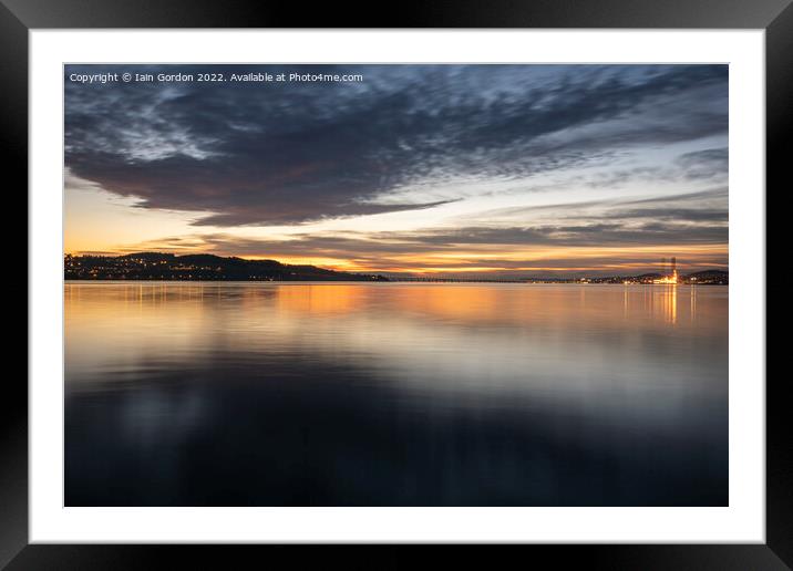 Gorgeous Light over the River Tay at Dundee Scotland Framed Mounted Print by Iain Gordon