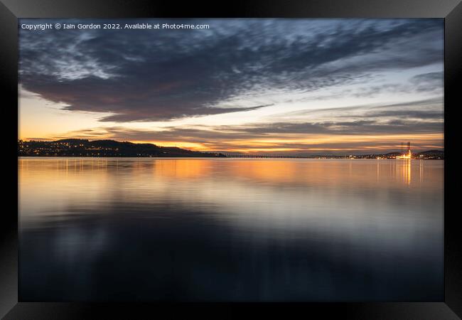 Gorgeous Light over the River Tay at Dundee Scotland Framed Print by Iain Gordon