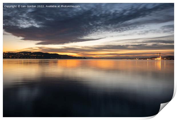 Gorgeous Light over the River Tay at Dundee Scotland Print by Iain Gordon