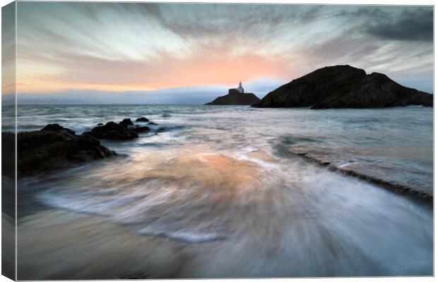 Daybreak at Mumbles. Canvas Print by Leighton Collins