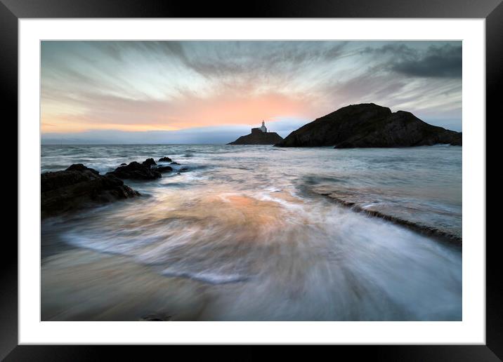 Daybreak at Mumbles. Framed Mounted Print by Leighton Collins
