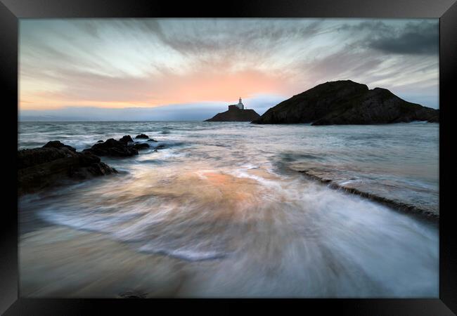 Daybreak at Mumbles. Framed Print by Leighton Collins