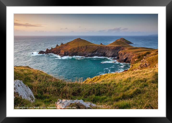 The Rumps, Cornwall Framed Mounted Print by Jim Monk