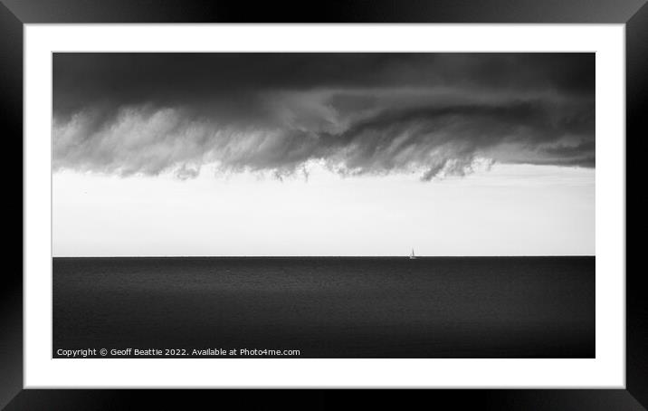 Sail Away - distant yacht Framed Mounted Print by Geoff Beattie