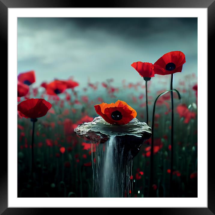 Poppy Tears Framed Mounted Print by Picture Wizard