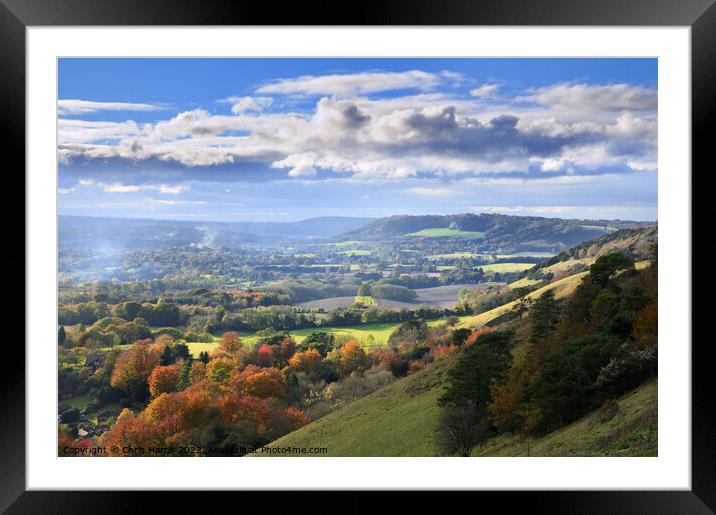 Colley Hill and Surrey Hills   Framed Mounted Print by Chris Harris