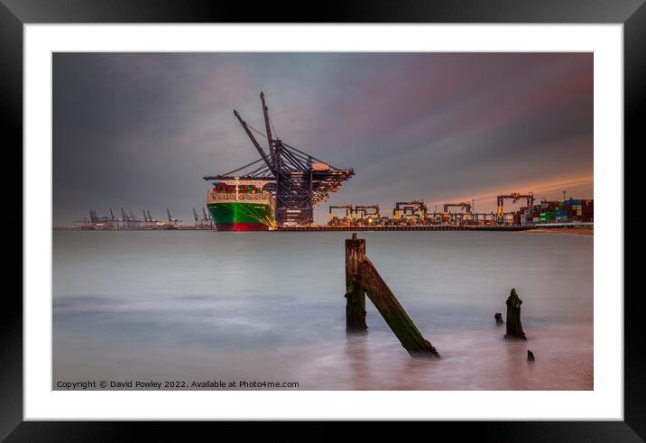 Industrial Sunrise Felixstowe Docks Framed Mounted Print by David Powley